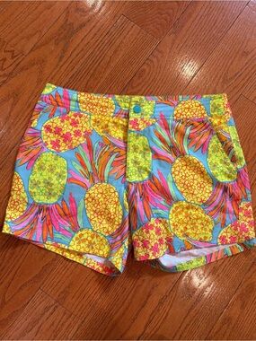 Chubbies The Hooligans Neon Pineapple Swim Trunks - Large Tropical Swim Shorts
